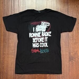 Falling in Reverse Graphic Black Band Tee, Size Medium, NWOT